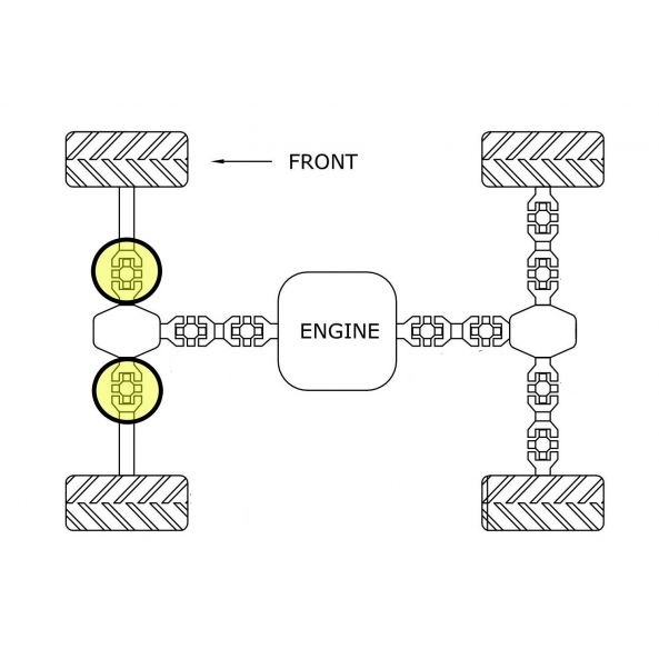 Croisillon de cardan avant côté pont ALL BALLS pour POLARIS SCRAMBLER 500 avant 2010