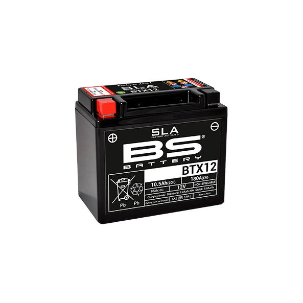 Batterie BS SLA activée usine YTX12BS pour KYMCO 250 KXR