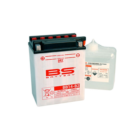 Batterie BS conventionnelle YB14-B2 pour POLARIS HAWKEYE 300
