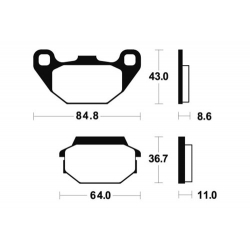 Plaquettes de frein TECNIUM arrière pour KYMCO 150 MXR/MXU