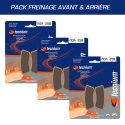 Pack plaquettes de frein avant et arrière TECNIUM pour ARCTIC CAT 250/300 MANUAL 1998-2005