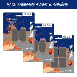 Pack plaquettes de frein avant et arrière TECNIUM pour ARCTIC CAT 300 DVX