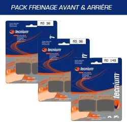 Pack plaquettes de frein avant et arrière TECNIUM pour ARCTIC CAT 400 DVX