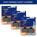 Pack plaquettes de frein avant et arrière TECNIUM pour CAN AM QUEST/TRAXTER 500 1999-2000