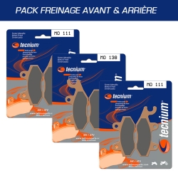 Pack plaquettes de frein avant et arrière TECNIUM pour CAN AM COMMANDER 1000 2011-2016