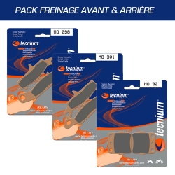 Pack plaquettes de frein avant et arrière TECNIUM pour KAWASAKI KFX 450