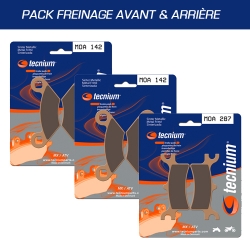 Pack plaquettes de frein avant et arrière TECNIUM pour POLARIS SPORTSMAN 800 EFI/TOURING 2005-2011