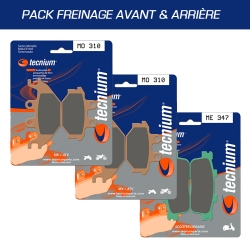 Pack plaquettes de frein avant et arrière TECNIUM pour SYM QUADLANDER 250 2005-2011