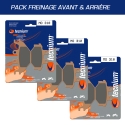 Pack plaquettes de frein avant et arrière TECNIUM pour SYM QUADLANDER 300/SL 2007-2013