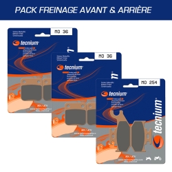 Pack plaquettes de frein avant et arrière TECNIUM pour YAMAHA GRIZZLY 450 2007