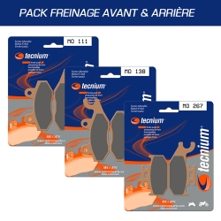 Pack plaquettes de frein avant et arrière TECNIUM pour YAMAHA RHINO 660