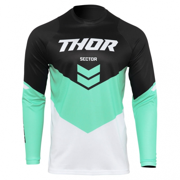 Maillot THOR Sector Chev noir/vert menthe