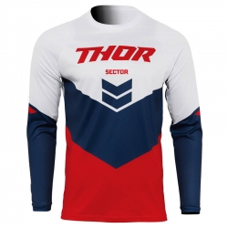Maillot THOR Sector Chev blanc/rouge