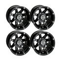 Pack 4 jantes MOOSE 387X Noir 14 pouces pour POLARIS SPORTSMAN 500/570/800