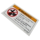0411-975 - ARCTIC CAT DECAL,WARNING-NO PASS/WEIGHT LIMIT