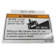 0411-835 - ARCTIC CAT DECAL,WARNING HILL