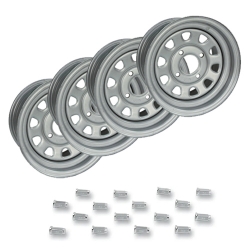 Pack 4 jantes ITP tôle grise 12 pouces avec écrou pour ARCTIC CAT 550