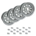 Pack 4 jantes ITP tôle grise 12 pouces avec écrou pour ARCTIC CAT 550