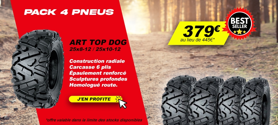 Pack 4 pneus ART TOP DOG 25x8-12 / 25x10/12